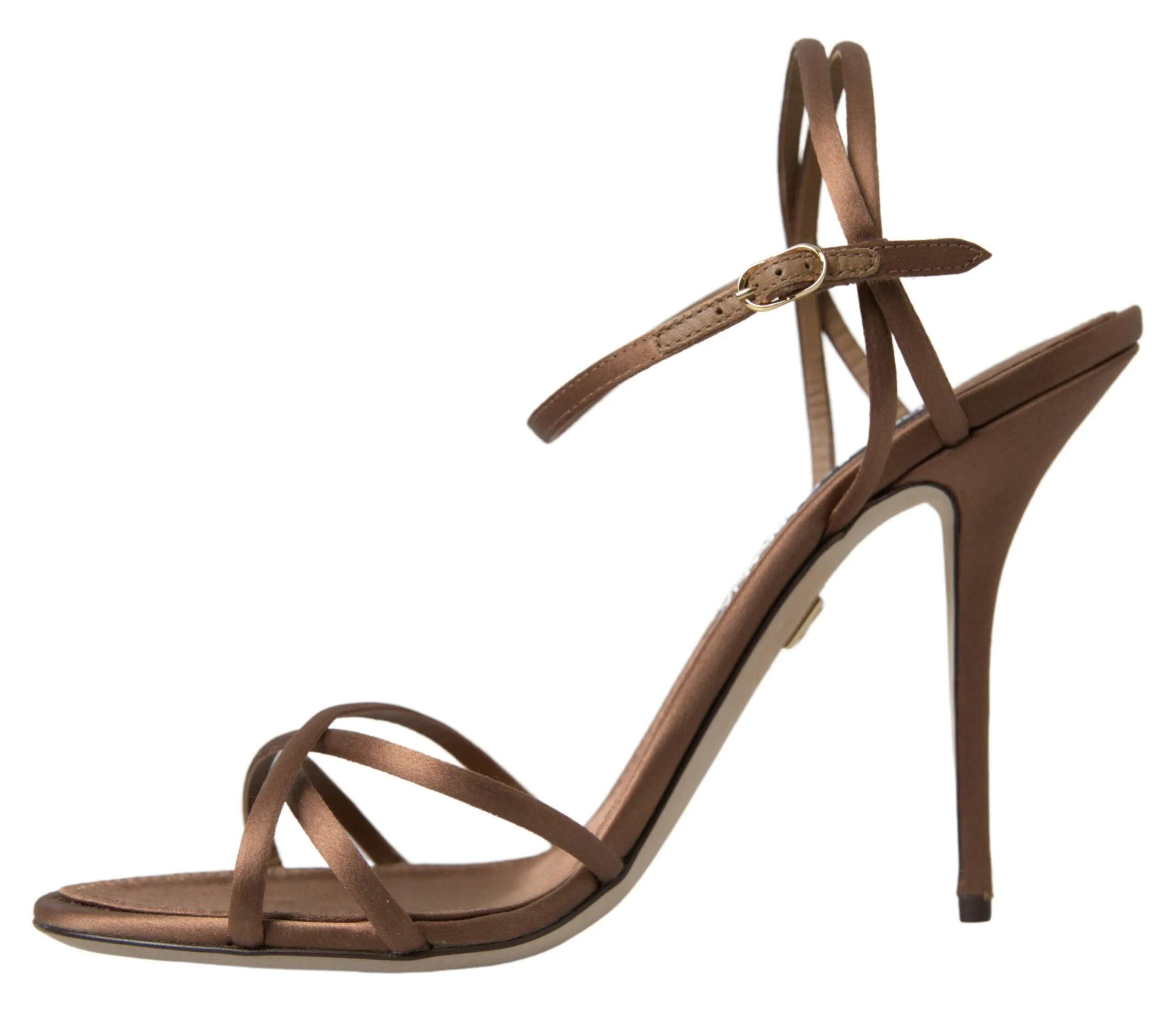 Dolce & Gabbana Brown Ankle Strap Stiletto Heels Sandals Shoes