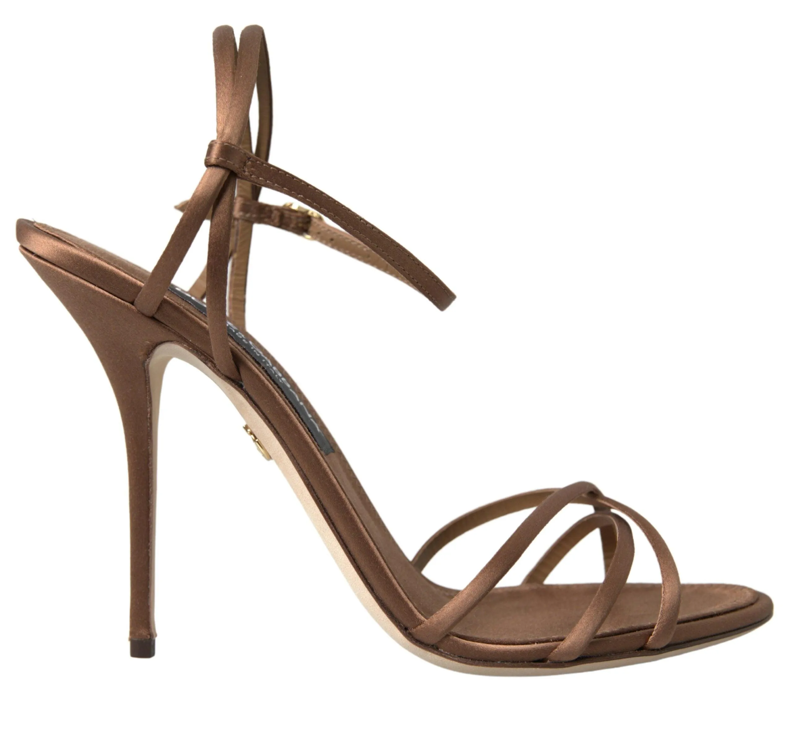 Dolce & Gabbana Brown Ankle Strap Stiletto Heels Sandals Shoes