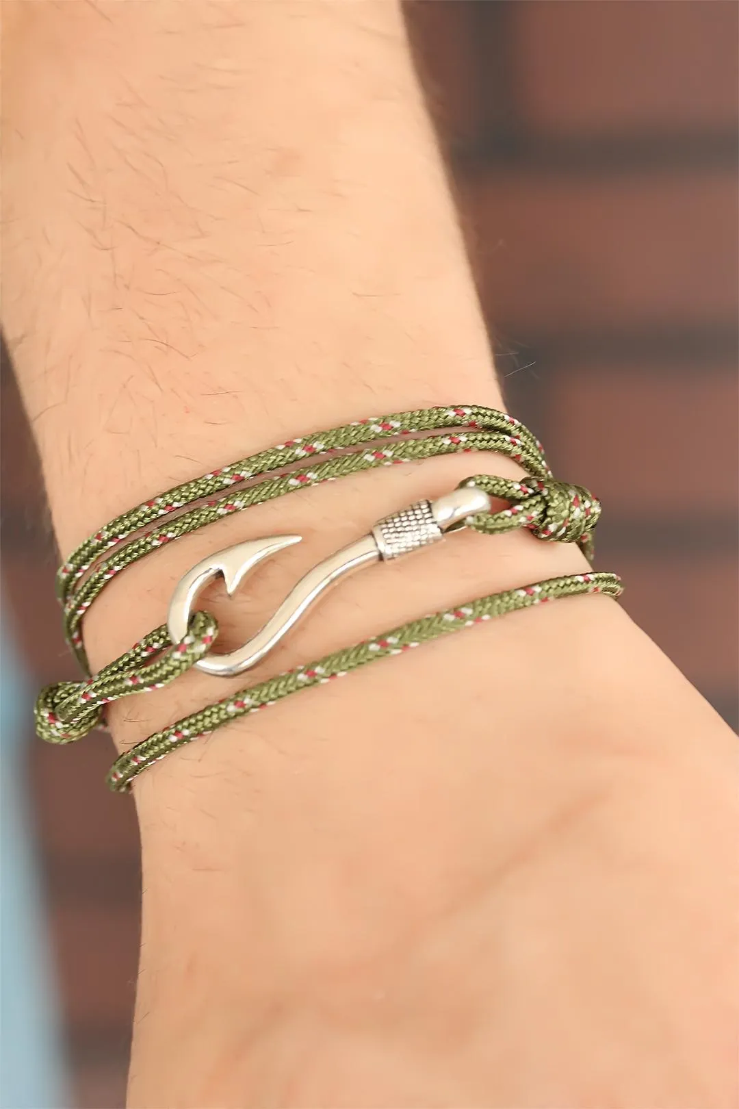 EBJ Green Patterned Metal Cuff Bracelet for Men - Monza