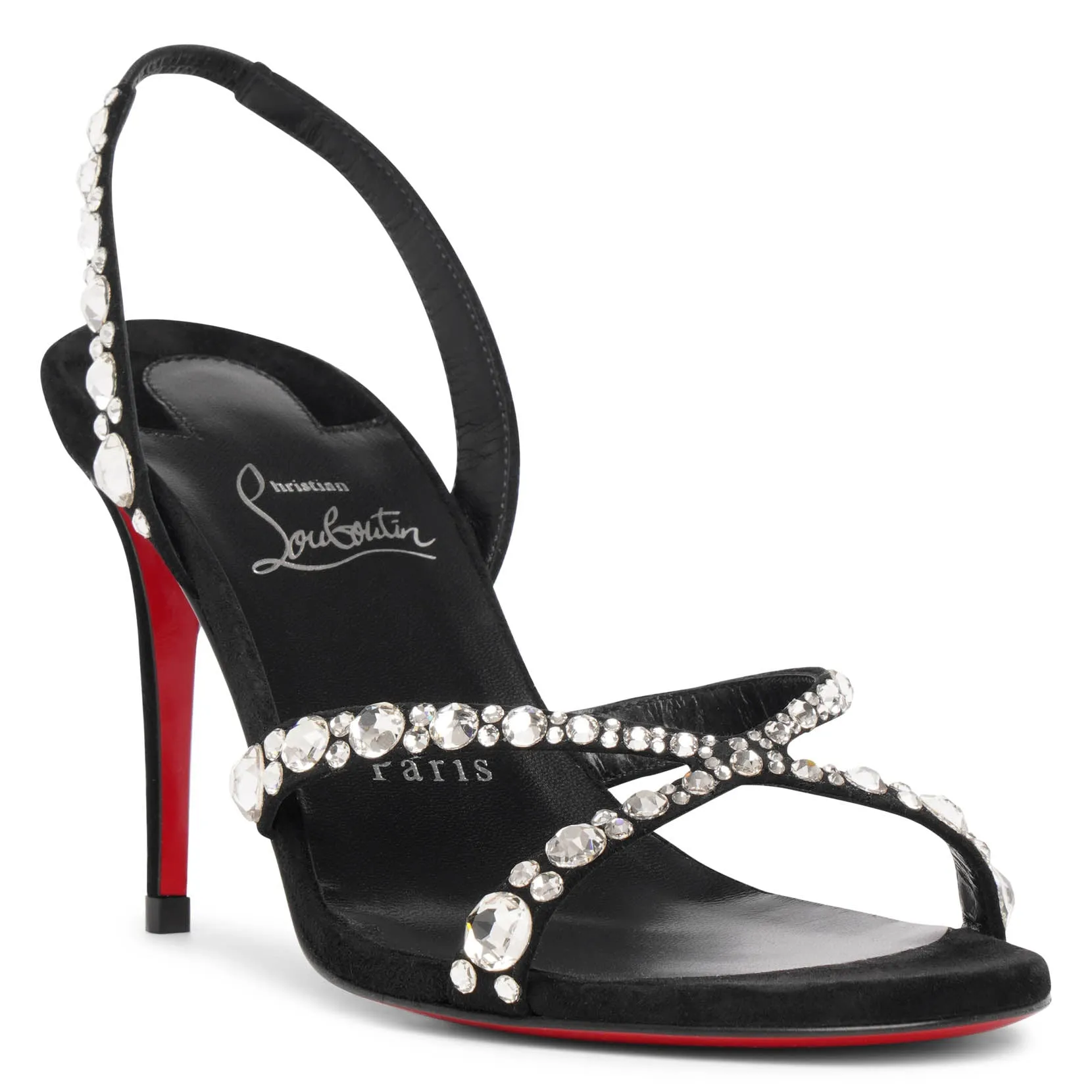 Emilie 85 black strass sandals