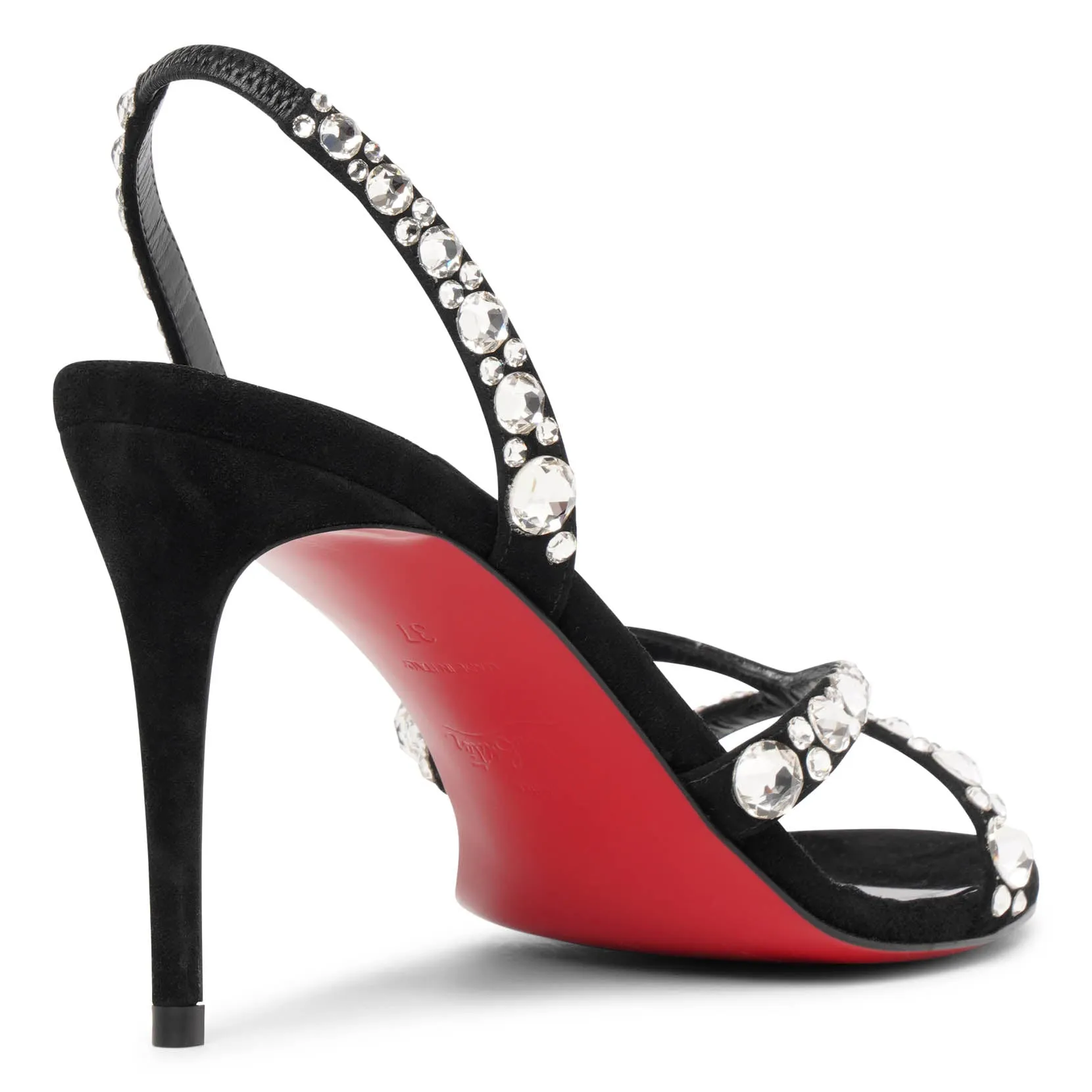 Emilie 85 black strass sandals