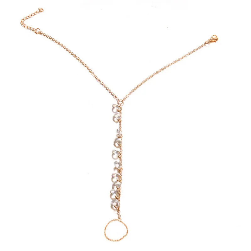 Fashion  Barefoot Sexy Crystal Sandals Beach Sexy  Leg Chain