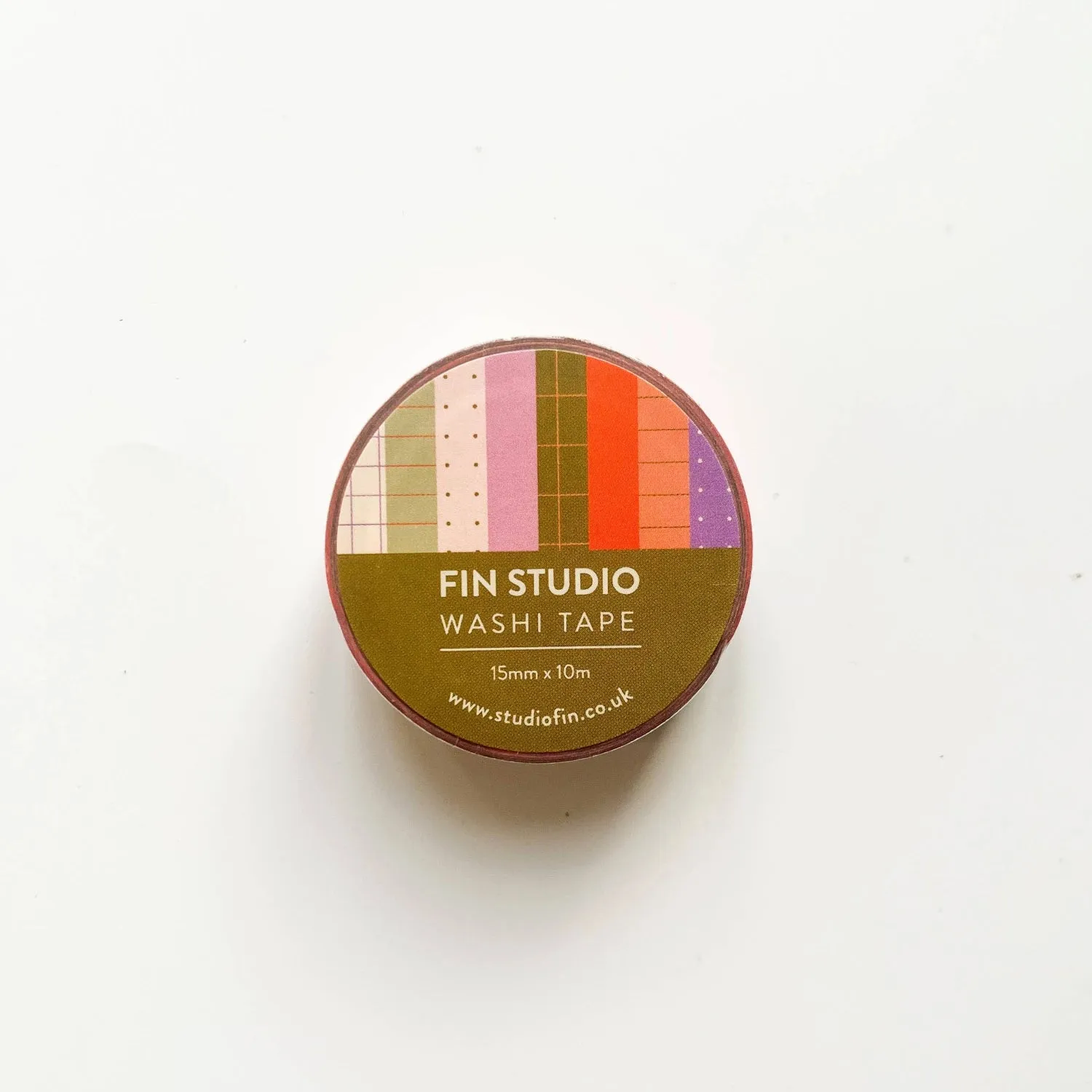 Fin Studio Patterned Washi Tape with Bullet and Grids design
