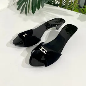 Hermès Black Suede Sandals