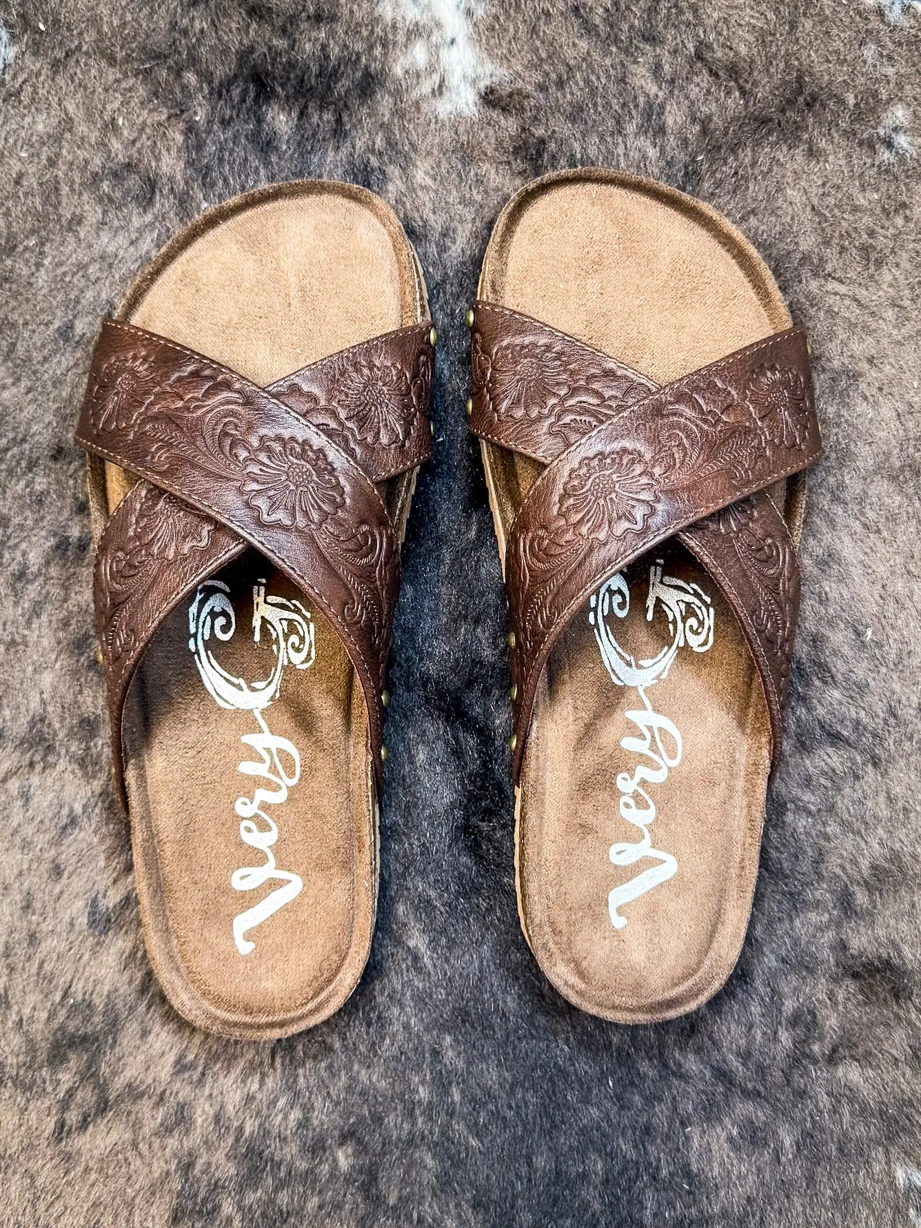 Jaycee Sandal in Brown by Very G