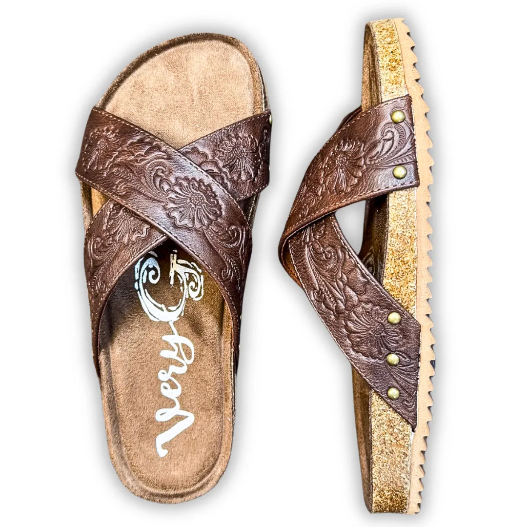 Jaycee Sandal in Brown by Very G