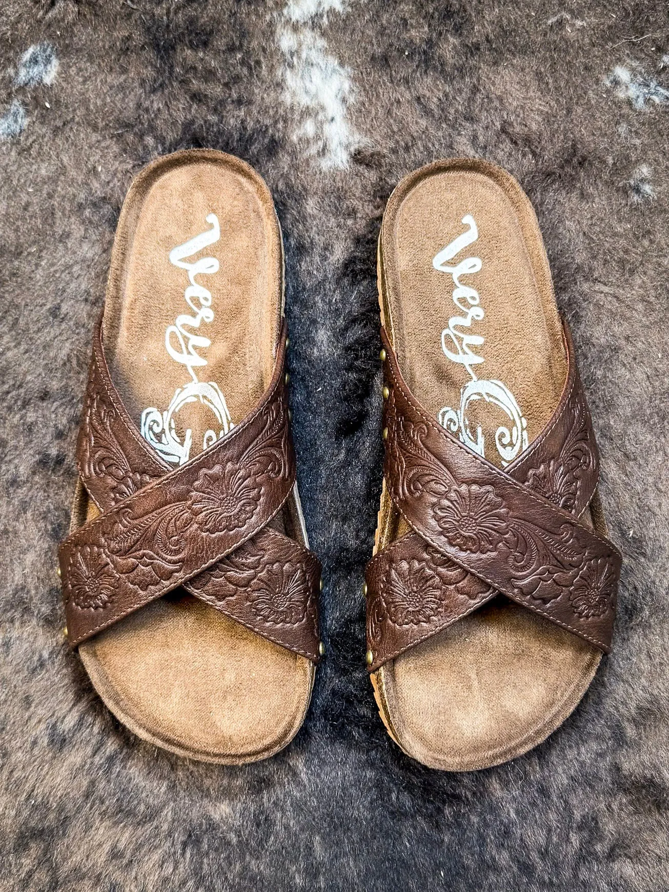 Jaycee Sandal in Brown by Very G