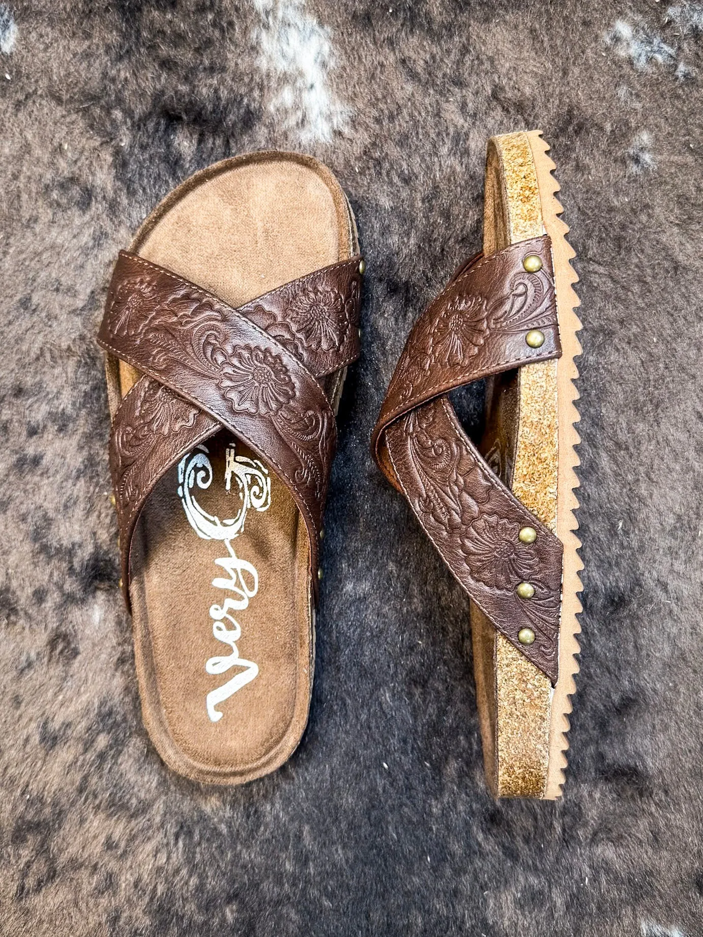 Jaycee Sandal in Brown by Very G