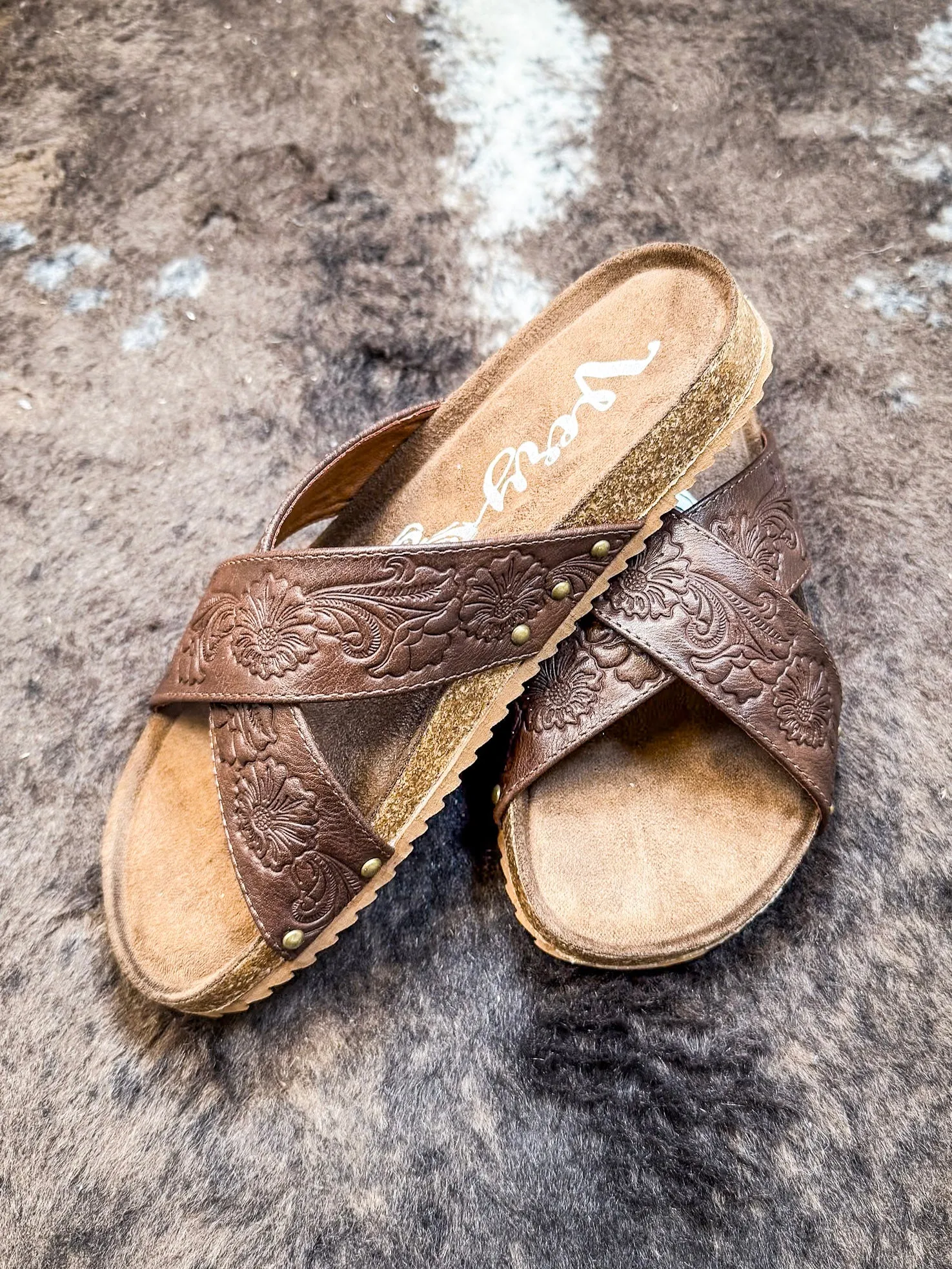 Jaycee Sandal in Brown by Very G