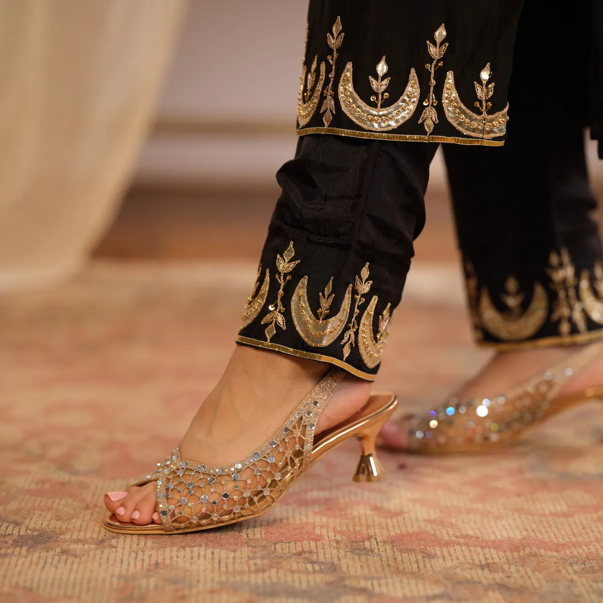 Kiara Embellished Slingback Heels
