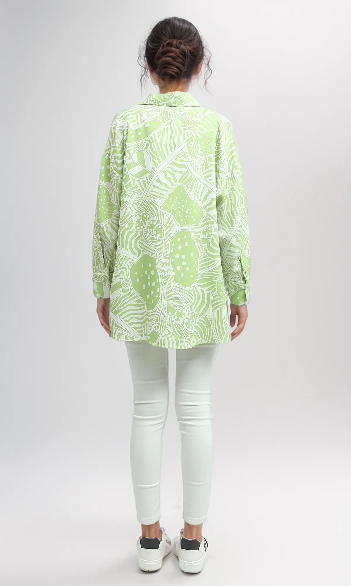 O193470 Summer Fashionable Long Sleeve Shirt - Light Green