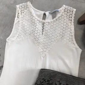 Patterned Cream Top - S