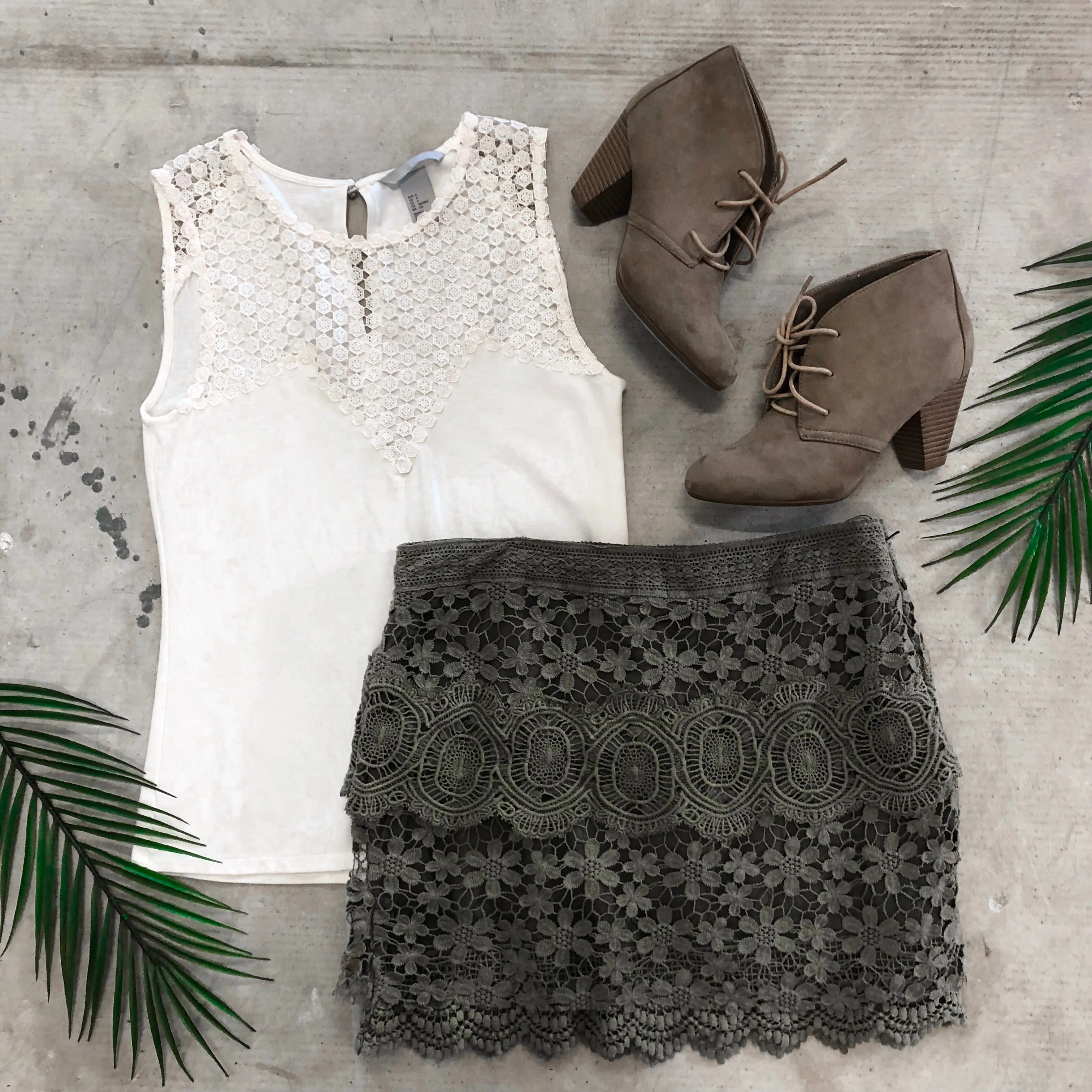 Patterned Cream Top - S