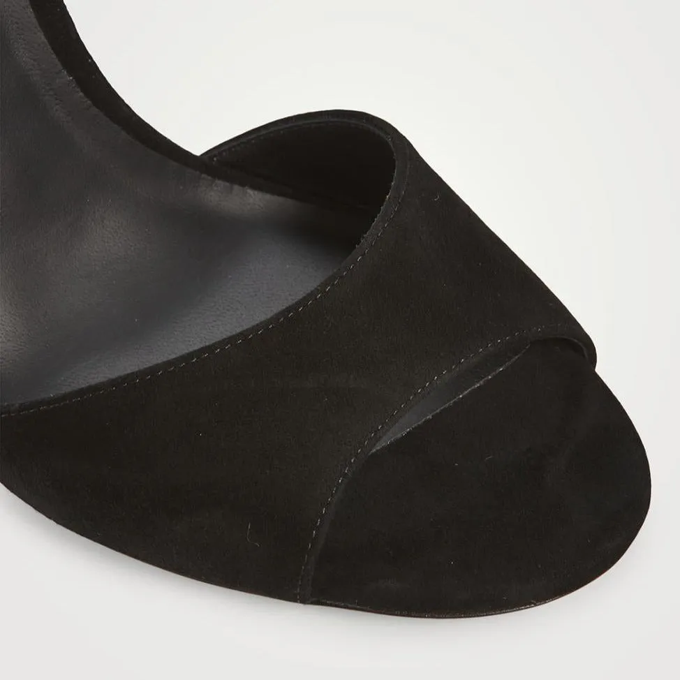 René Caovilla Sandals | Margot Crystal Leather Sandals Black/Gold