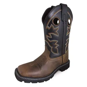 Smoky Mountain Youth Brown and Black Square Toe Boots