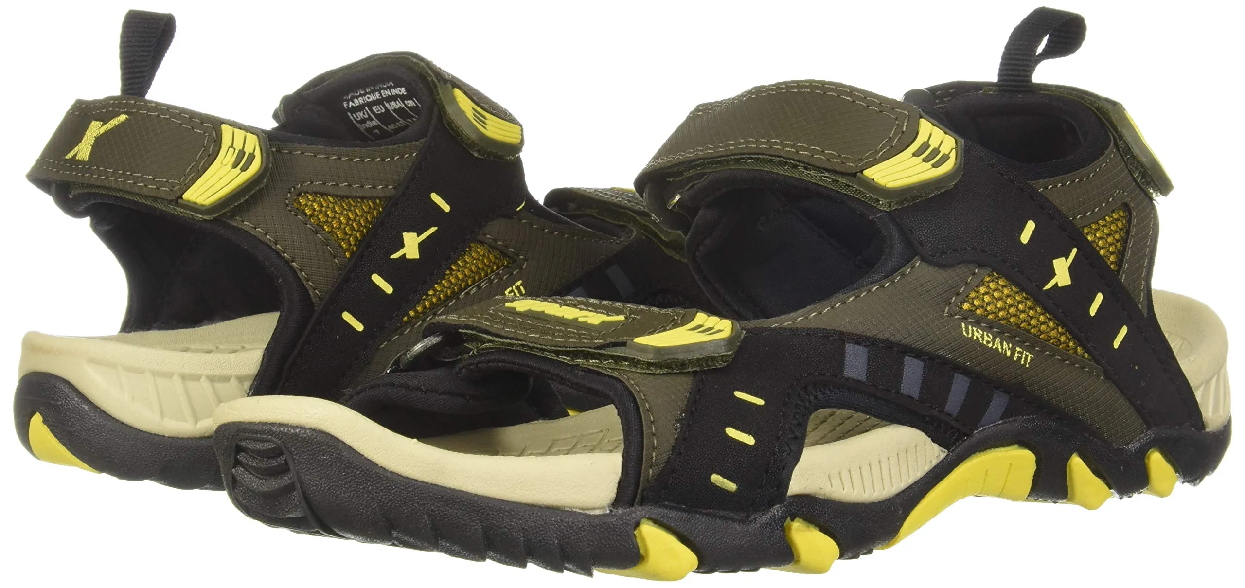SPARX mens SS 485 | Latest, Daily Use, Stylish Floaters | Yellow Sport Sandal - 8 UK (SS 485)