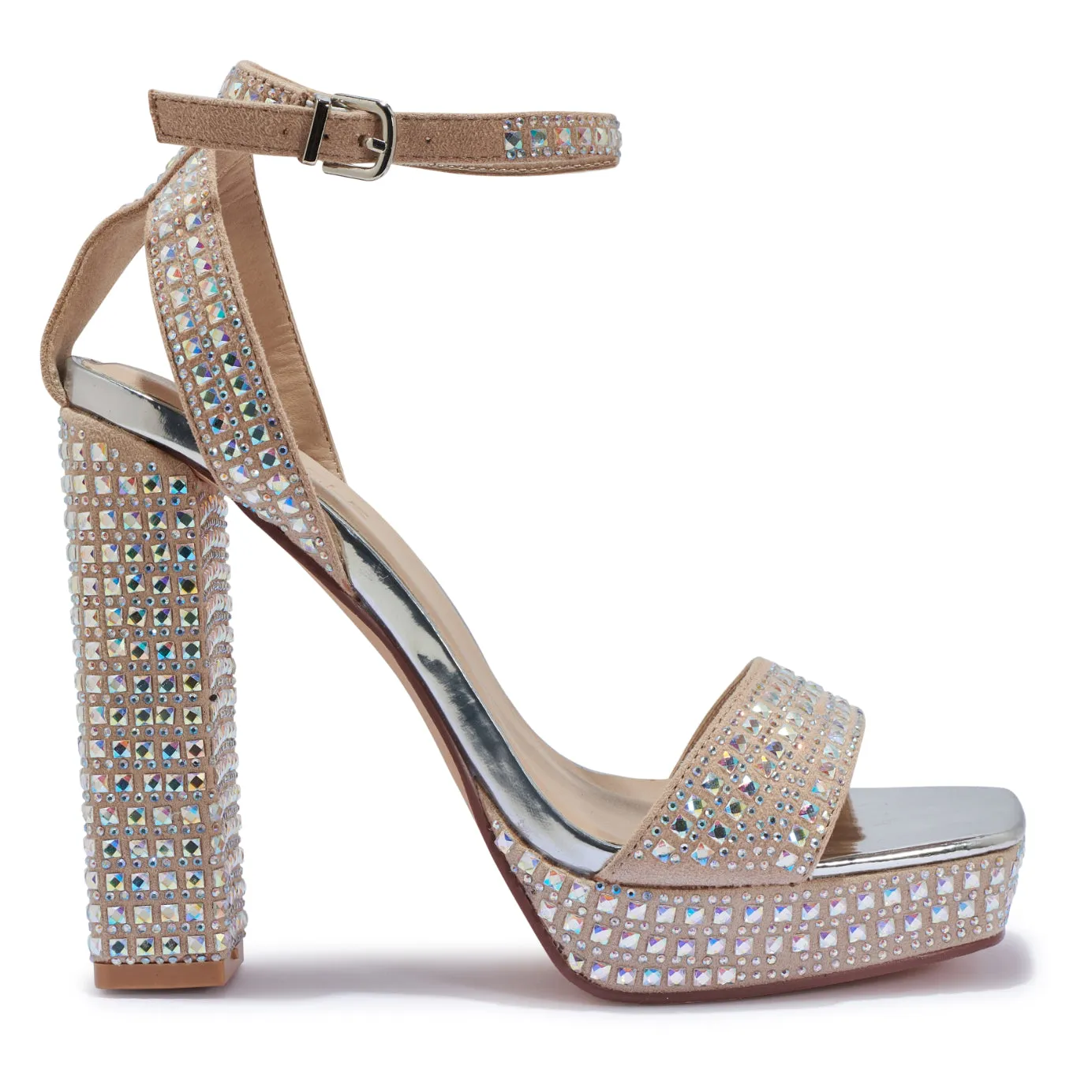 SWANK6 – SWANK6 JEWL ENCRUSTED BLOCK HEEL PLATFORM