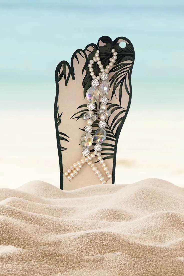 Thalia Freshwater Pearls Beach Wedding Barefoot Sandals