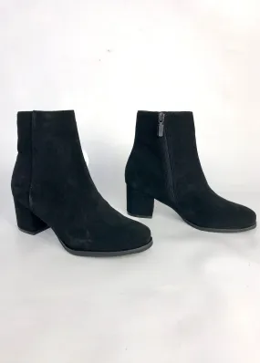 waterproof suede heel bootie