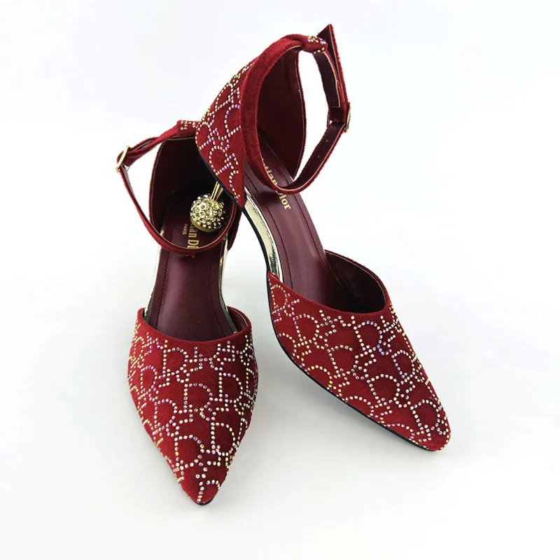 Women Rhinestone Ball Heels Pump Shoes #1098 #22
