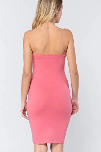 Women's Button Down Sleeveless Tube Mini Dress