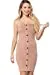 Women's Button Down Sleeveless Tube Mini Dress