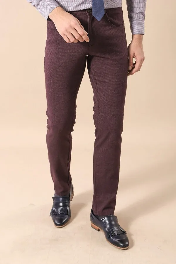 WSS Burgundy Patterned Pants  - Singen